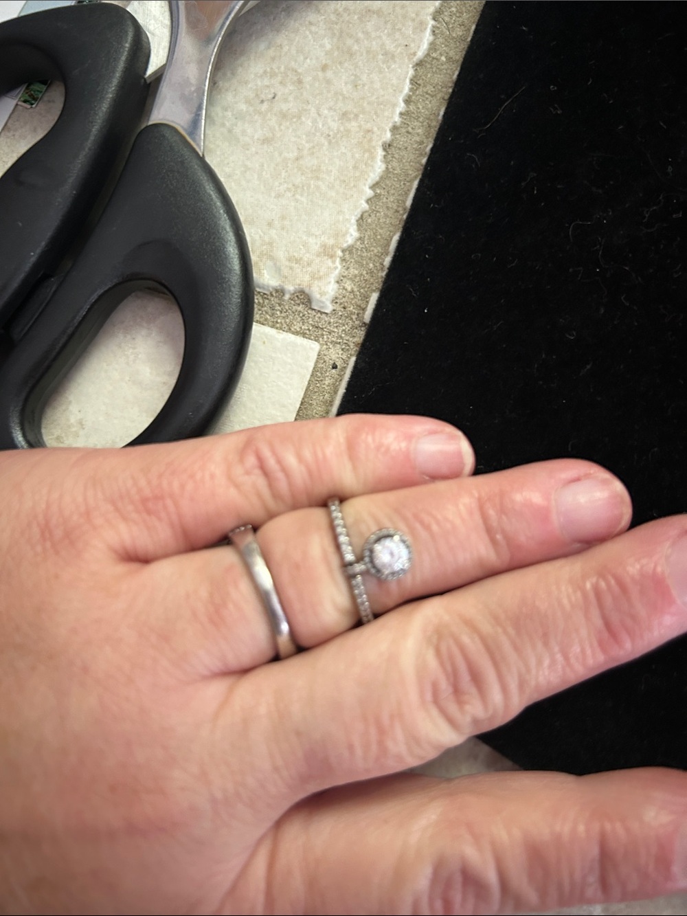 Pandora Silver Halo Ring with Pavé Band